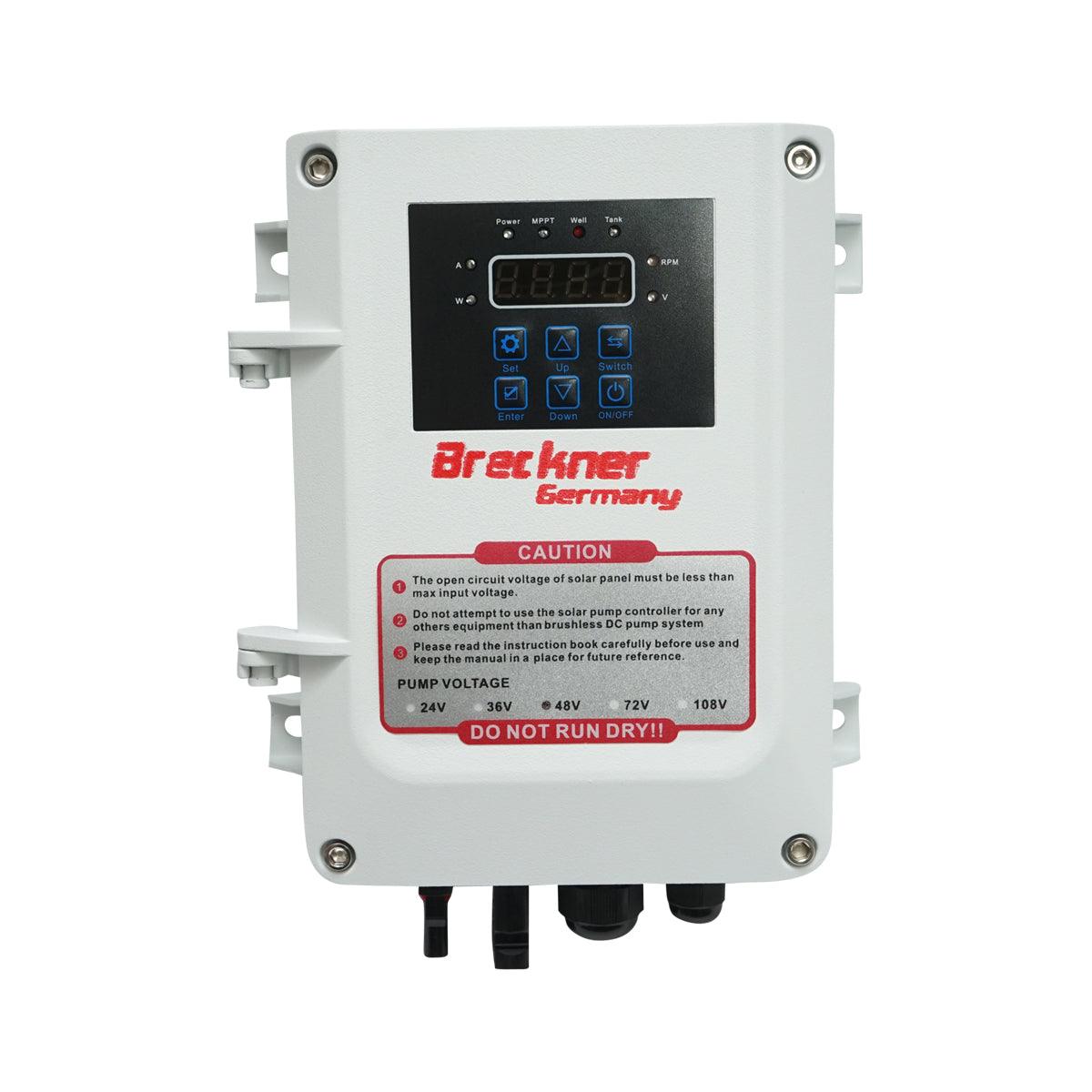 Pompa apa de suprafata 550W, 48V debit 17 m3/h cu controller MPPT+senzor nivel apa pentru panou solar fotovoltaic Breckner Germany