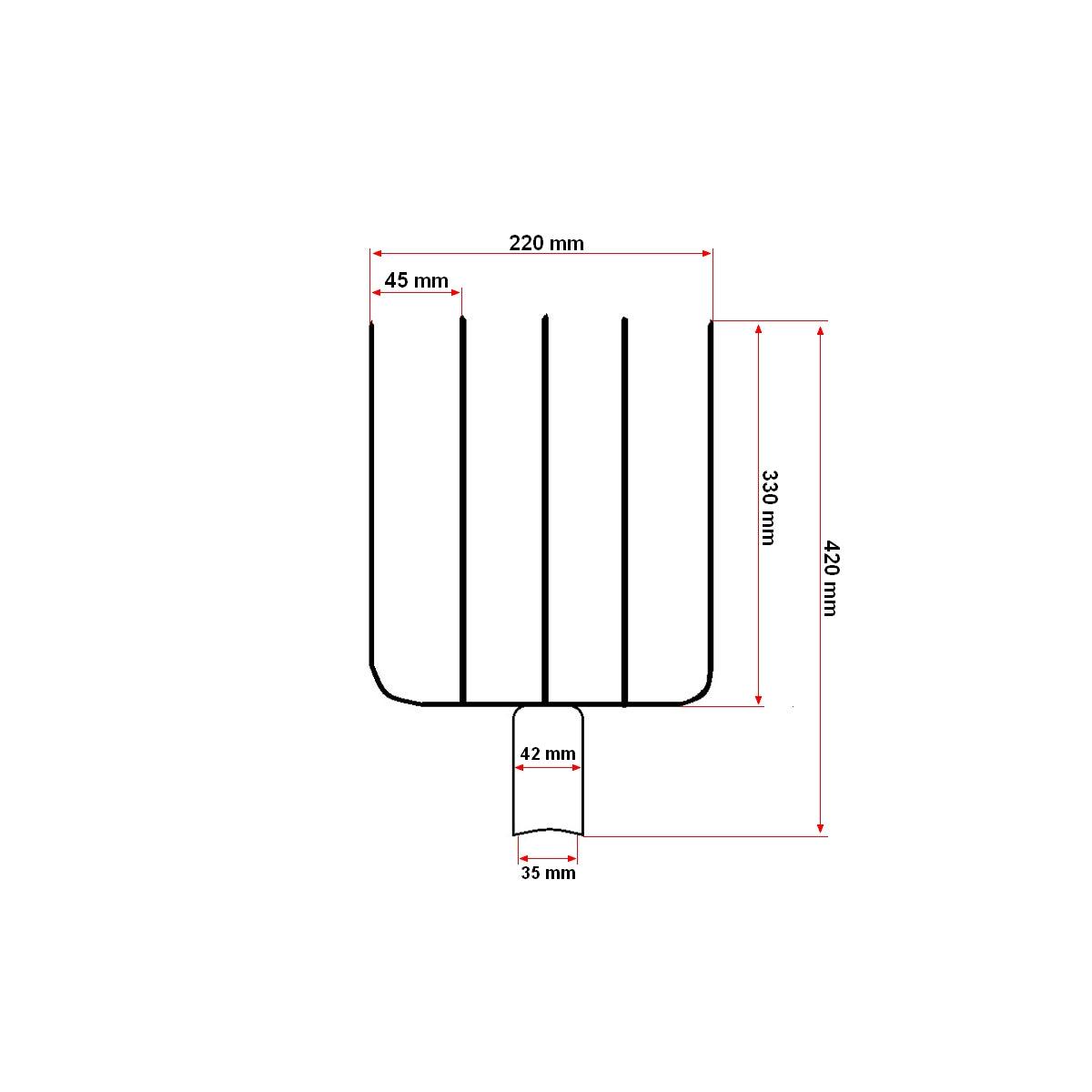 Furca metal Elvetiana cu 5 coarne (fara maner)