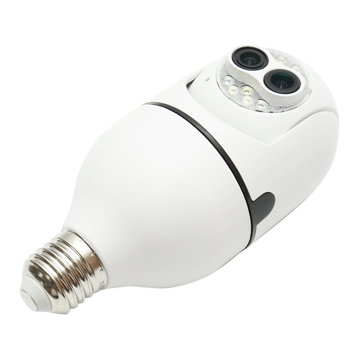 Camera de supraveghere lentila dubla smart-bulb PTZ, WIFI 2.4G 1080P, tip bec E27 cu senzor de miscare, detectie umana si aplicatie iCSee