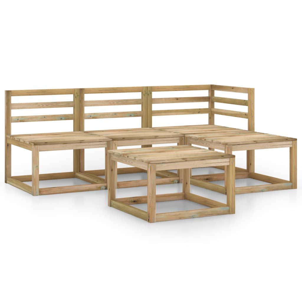 Set mobilier de gradina, 5 piese, lemn de pin verde tratat
