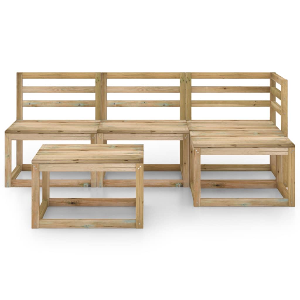 Set mobilier de gradina, 5 piese, lemn de pin verde tratat