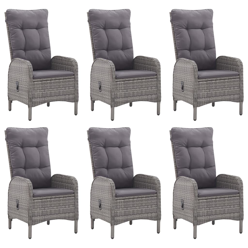 Set mobilier pentru gradina, 7 piese, gri