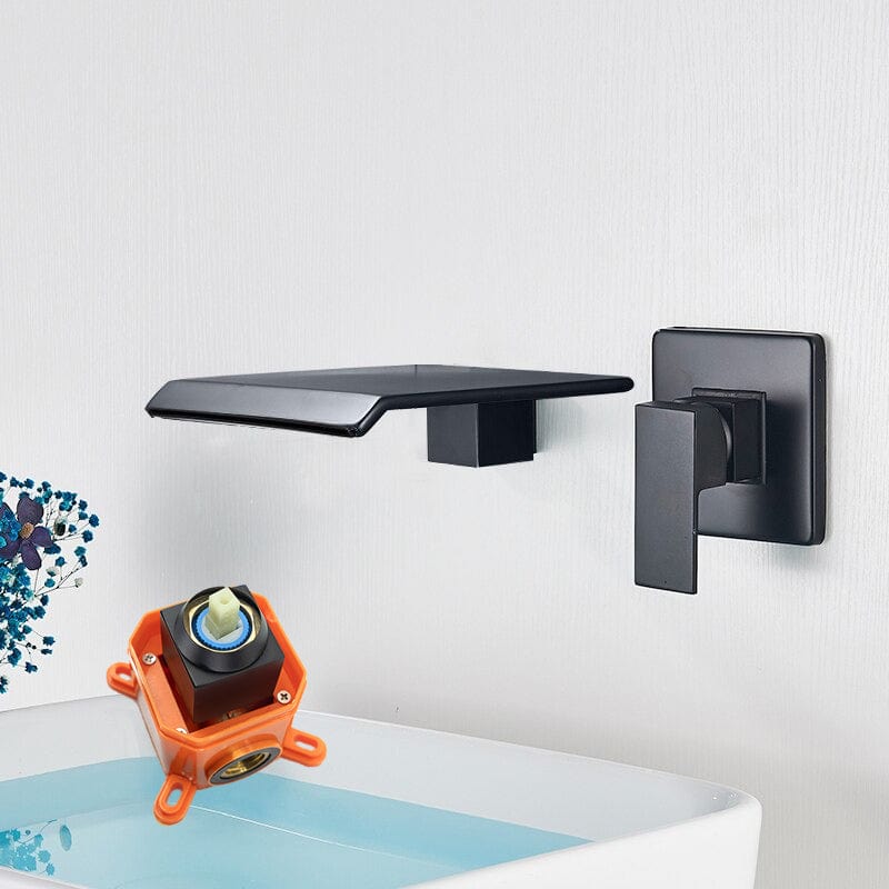 Bateria pentru lavoar Schick, incastrata in perete, negru mat