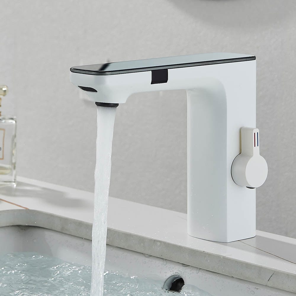 Baterie baie cu afisaj digital si senzor touchless, alb,  cod 1477