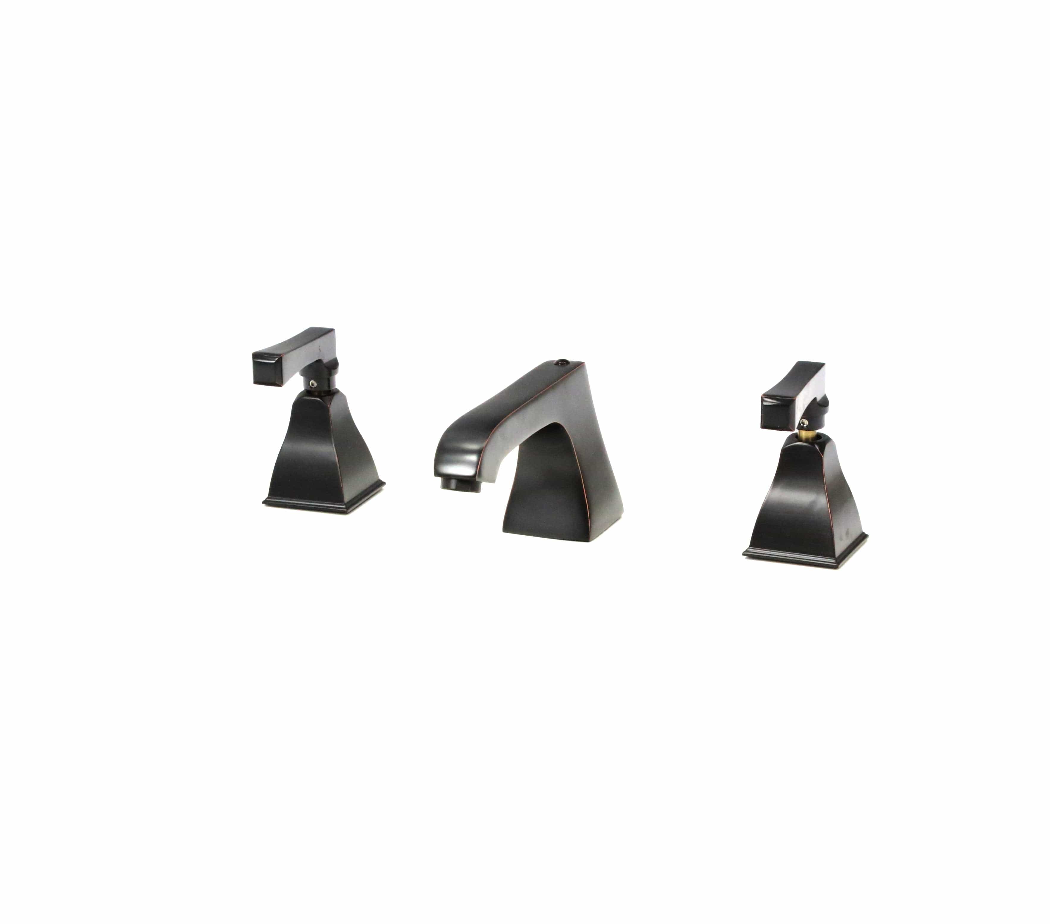 Baterie de lavoar cu design minimalist, doua manere, negru mat