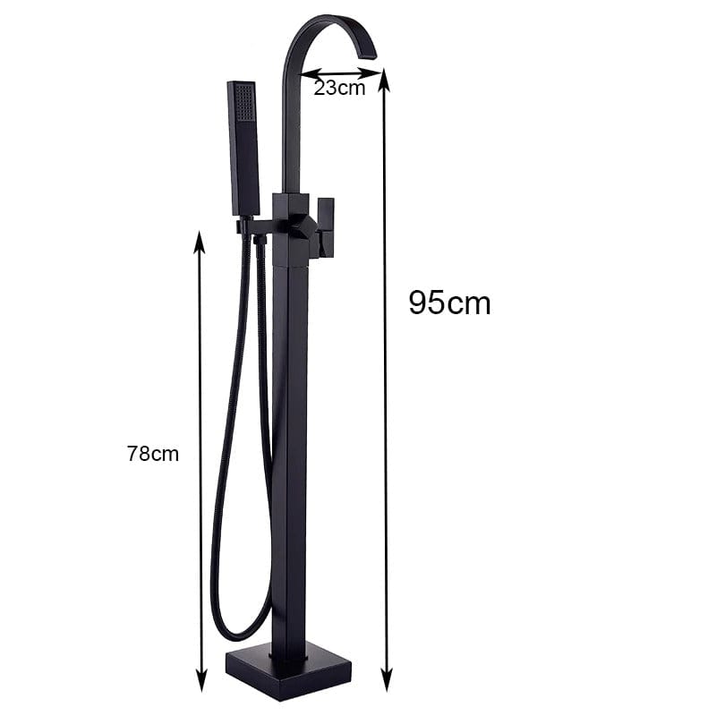 Baterie freestanding cu cadru patrat, cu 2 functii de curgere