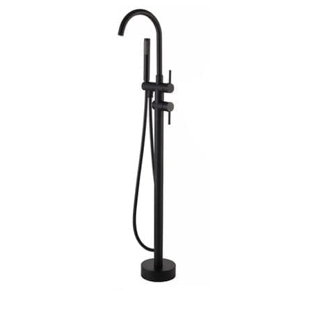 Baterie freestanding cu cadru rotund, finisaj negru mat