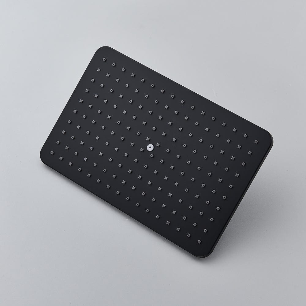 Coloana Dus cu termostat si afisaj de temperatura, negru mat, cu efect de ploaie, 6 functii de curgere