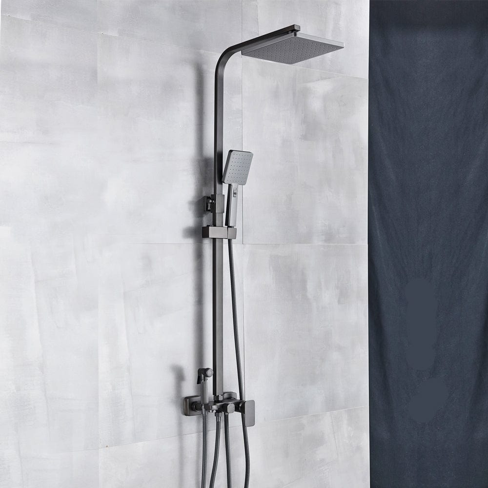 Coloana Dus, gri antracit, cu efect de ploaie, para dus 20 cm, 5 functii de curgere