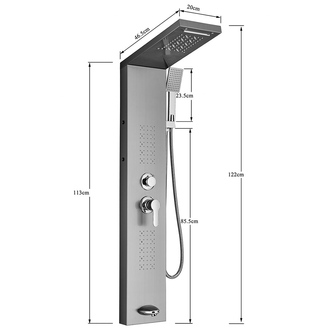 Panel de dus cu LED, efect de ploaie  si jeturi de masaj