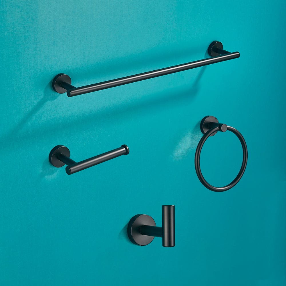 Set accesorii baie, negru mat, 4 piese