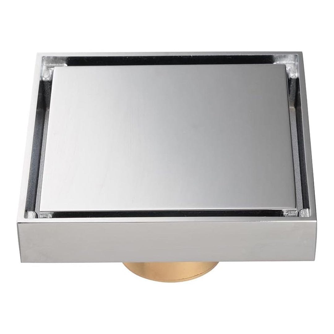 Sifon de pardoseala antimiros, cu iesire verticala, diametru ramă 100 mm, diametru scurgere 38 mm, doua fețe, argintiu nichelat sau suport fixare placa gresie